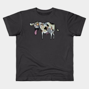 Graffiti of a cow in army pattern skin Kids T-Shirt